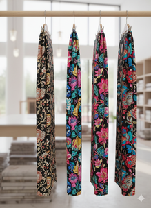 Tela de Popelina de Algodón Peinado, Ligera, Transpirable, Ecológica, Orgánica, Estampada en Color Negro, para Prendas de Niñas - Product Image 3