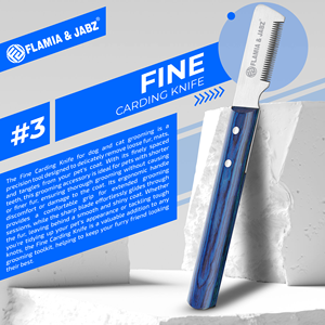 FLAMIA & JABZ หวีกรูมมิ่งสุนัขสแตนเลส ด้ามไม้สีน้ำเงิน อเนกประสงค์ สำหรับสัตว์เลี้ยง สีฟ้า - Product Image 6