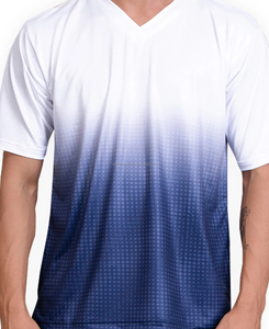 Camiseta de Manga Corta con Cuello en V para Hombre, 100% Algodón Transpirable, Corte Regular, Nuevo Diseño Personalizado con Sublimación, Letras Tejidas Impresas - Product Image 4