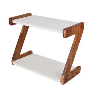 Organizador de cocina de madera en forma de Z, estante para especias, estante de encimera, organizador de cocina de dos niveles - Product Image 2