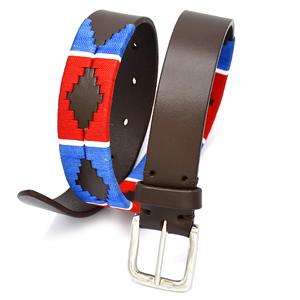 Durable Polo Leather <b>Belt</b> made from Premium leather with colourful handwoven detailing Designed for comfort with strong buckle. - Product Image 1