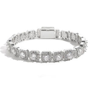 Hip Hop Moissanite Diamond <b>Bracelet</b> for <b>Men</b> Women Luxury Iced Out Cuban Link Chain <b>Bracelet</b> for Party Wedding - Product Image 1
