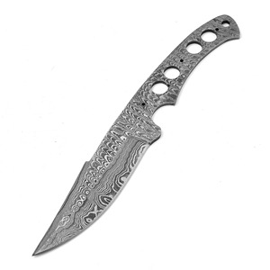 Lame de couteau de chasse en acier Damas de haute qualité, forgée à la main, style médiéval, fabrication artisanale de blacksmith, DIY, pour extérieur, pointe clip, 0,35 mm - Product Image 1