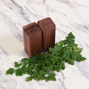 Premium Walnut Wood Salt and Pepper Shakers Set Minimalist <b>Square</b> Wooden Spice Dispensers Elegant Kitchen Tableware Decor Gift - Product Image 3