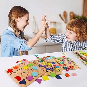 คิดโลจิก ปริศนาไม้สำหรับเด็กวัยหัดเดิน ของเล่นเสริมพัฒนาการเด็กก่อนวัยเรียน ปริศนาต่อรูปทรงสำหรับเด็กอายุ 2-4 ปี (ปริศนาไม้ - 3 ชิ้น) - Product Image 5