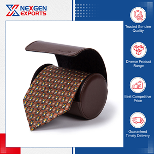 Fabricant indien d'étuis organisateurs de cravates en cuir PU de qualité supérieure et luxueux avec option de logo personnalisé pour les commandes en gros - Product Image 5