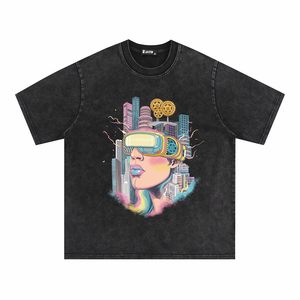 Camiseta Oversize de Algodón para Hombre con Hombros Caídos, Manga Corta, Estilo Urbano Holgado, para Uso Diario - Product Image 1