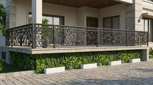 Panneau de balustrade décoratif en fonte, insert de garde-corps à motif floral pour balcon, porche, pont, extérieur, villa, résistant à la rouille et à l'eau - Product Image 3