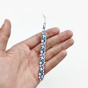 Pince à épiler d'extension de cils la plus vendue en acier inoxydable encore pince à épiler de revêtement de papier à pointe de fibre de couleur personnalisée de haute qualité - Product Image 2