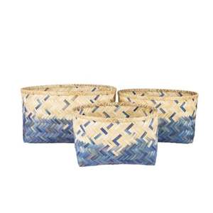 Nouveauté : Panier de rangement en bambou zigzag avec couvercles, panier à linge multifonctionnel élégant pour la décoration et l'organisation de la maison - Product Image 4