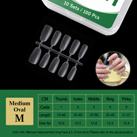 Faux ongles en PMMA souple de haute qualité, 300 pièces, couverture complète, style Ins, transparents, naturels, artificiels