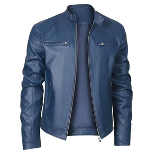 ODM 2026 customized <b>Men's</b> High-quality <b>Leather</b> <b>Jacket</b> Fashion Stand-up Collar Punk <b>Leather</b> <b>jacket</b> for <b>men</b> - Product Image 1