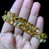 Perles de citrine facettées en forme de briolette, qualité AAA, pierre naturelle jaune, pour la fabrication de bijoux, certifiées IGI, haute qualité, DIY Rida
