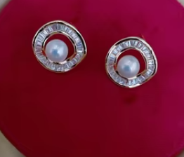 Fantaisie ton argent hauts boucles d'oreilles avec Zircon étincelle fantaisie boucles d'oreilles femmes boucles d'oreilles pour fête porter des accessoires de mode - Product Image 2