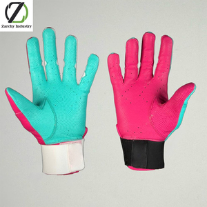 Guantes de Bateo Clash (Rosa/Verde Azulado) - Guantes de Cuero Genuino para Jugadores de Béisbol y Sóftbol - Unisex-Juveniles, Unisex-Adultos - Product Image 2