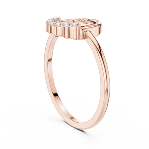 Bague de luxe en or rose avec motif fer à cheval porte-bonheur et moissanite pour femme, bague ouverte minimaliste pour fiançailles et promesse, tendance - Product Image 5
