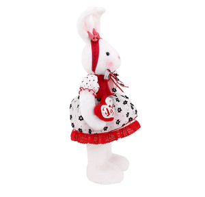 Zaves ngày valentine tình yêu thỏ đồ chơi 33 cm đứng sang trọng Bunny búp bê Comforter Red Bunny DRESS nơ hairband dễ thương Thanh Lịch - Product Image 4