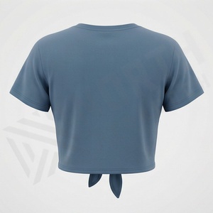 เสื้อครอปท็อปผู้หญิงผ้าฝ้ายสีสันตามสั่งสำหรับฤดูร้อน สไตล์ไม่ซ้ำใคร ลำลอง แขนสั้น เสื้อผ้าแฟชั่นพื้นฐาน - Product Image 2