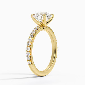 Anillo de Compromiso Amelie Vintage con Tres Piedras de Moissanita, Chapado en Oro de 14K, Engaste de Garras, Certificado GRA, Unisex, para Aniversario de Bodas - Product Image 2