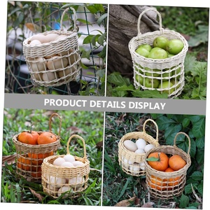 Panier mural en osier pour cuisine, pot de fleurs, légumes et fruits, décoration bohème pour la maison - Product Image 5