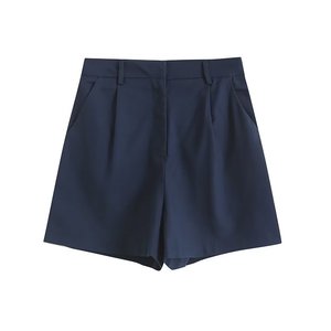ZATRHMBM 2024 Shorts Casuales para Mujer, Ecológicos, Antiarrugas, Mezcla de Poliéster, Retro, con Bolsillos Laterales, Cierre de Cremallera, Color Sólido Multicolor - Product Image 5