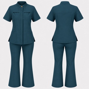 Women's Stretch Eco-Friendly Twill Fabric <b>Scrub</b> <b>Sets</b> for Healthcare Workers Hospital Use Customized Color Logo OEM/ODM - Product Image 3