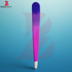 Pinzas de precisión con punta inclinada de acero inoxidable multicolor para depilar cejas, pinzas para eliminar el vello facial para mujeres y hombres - Product Image 5