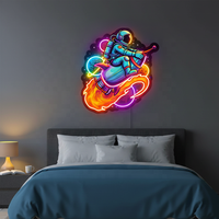 Enseigne néon LED en acrylique avec impression UV, personnalisée pour la décoration murale de salle de jeux ou de chambre