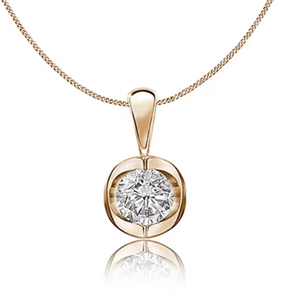 Pendentif solitaire en diamant naturel rond taille brillant en or jaune |   Charme élégant pour un usage quotidien sans chaîne |   Bijoux fins pour femmes - Product Image 3