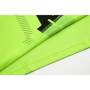 Ensemble de maillot de football bleu pour homme avec rayures dégradées jaunes et rouges, manches courtes, coupe athlétique, évacuation de l'humidité, toutes saisons - Product Image 4