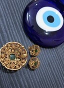 Gold Plated Silver Flower <b>Pendant</b> Necklace <b>Emerald</b> Cut Green Stones Women's Vintage Engagement Statement Jewelry Gift - Product Image 5