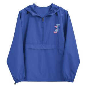 Chaqueta Plegable Jack and Jill Champion con Diseño Bordado, Ligera, con Cierre Completo, Cortavientos, Ropa Exterior Informal para Viajes - Product Image 1