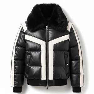 Chaqueta Acolchada de Contraste para Hombre, con Capucha, de Nailon y Poliéster, para Invierno, Corte Regular, Informal, para Uso en Exteriores - Product Image 1