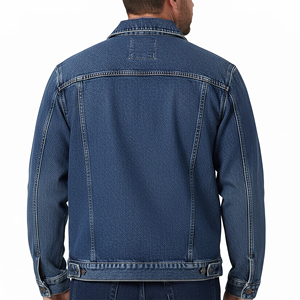 Veste en jean bleu foncé délavé style High Street pour homme, fermeture boutonnée, tendance, respirante, style Hip Hop - Product Image 3