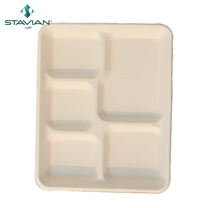 <b>Microwave</b> Safe OEM Eco-friendly <b>Lunch</b> <b>Box</b> Waterproof 5 Compartments Food Trays Bagasse Oilproof 530ml Biodegradable Customizable - Product Image 6