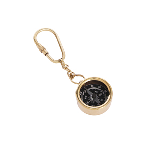 Porte-clés boussole Shubham en laiton fait main, style nautique vintage, modèle Ross London (Antique) - Product Image 1