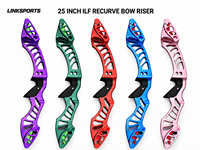 Pegangan Busur Recurve ILF 25 Inci, Aluminium CNC, Tangan Kanan, Multiwarna, Aksesoris Latihan Panahan