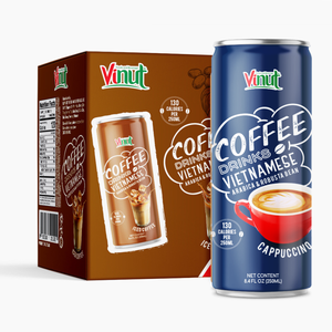 กาแฟคาปูชิโน่ 250 มล. - อาราบิก้าและโรบัสต้า, ปราศจาก GMO, ปราศจากนม, ปราศจากกลูเตน, ผู้ผลิตเครื่องดื่มแบบ OEM ODM รับผลิตแบรนด์ส่วนตัว - Product Image 1