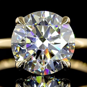 Bague de fiançailles en diamant de laboratoire rond brillant de 3 carats certifié IGI, or 14 carats, solitaire, vente en gros - Product Image 3