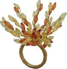 Anneau de serviette en fer avec perles pour la décoration de table - Product Image 2