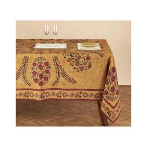 Lavanda Floral medio blanco algodón orgánico GOTS certificado todos los colores Floral rectángulo bordado único fiesta boda mantel - Product Image 5