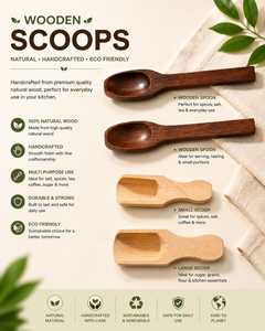 Handcrafted Wooden Scoop <b>Spoon</b> Natural Wood <b>Measuring</b> Scoop Tea Coffee Salt <b>Spoon</b> - Product Image 1