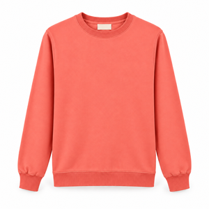Sweat-shirt à col rond en corail pour homme et femme, couleur unie, manches longues, tricoté, coupe classique, haut décontracté - Product Image 1