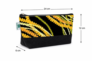 Pochette cosmétique en jute noire avec logo personnalisé, imprimé multicolore, fermeture éclair, vente en gros, OEM, marque privée, organiseur de voyage pour articles de toilette - Product Image 3