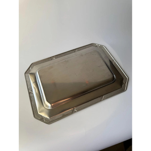 Bandeja de Servicio de Acero Inoxidable de Diseño Simple y Lujoso con Plato Rectangular Decorativo de Color Plateado para Hotel y Catering - Product Image 5