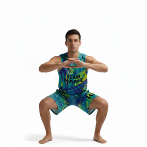 Basketball Uniform <b>Set</b> Plus Size Summer Sleeveless Jersey Anti Bacterial Quick Dry Breathable Fabric Custom OEM Team Sports Suit - Product Image 3