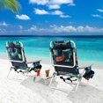 Lot de 2 chaises de plage pliantes avec motif inclinable à 5 positions pour l'extérieur. - Product Image 6