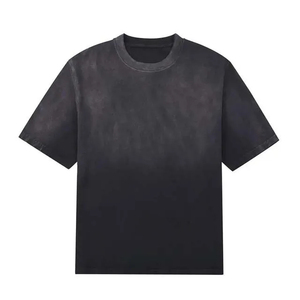 เสื้อยืดสตรีทแวร์ OEM แบบวินเทจ พิมพ์ลายกราฟิก ทรงฮิปฮอป สำหรับผู้ชาย ผ้าคอตตอนหนา 200GSM ซักย้อมสีแบบแอซิดวอช ปี 2026 - Product Image 1