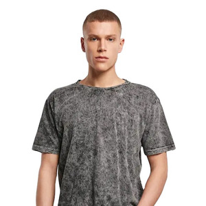 Camisetas para hombre con efecto acid wash, tela de algodón con lavado ácido, corte relajado, material transpirable y cómodo, camiseta informal para uso diario en venta. - Product Image 1