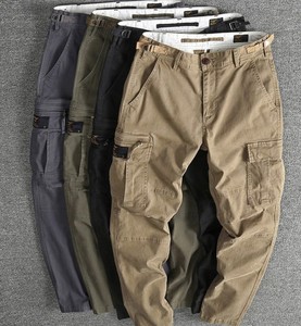 Nouvelle Tendance Pantalon Cargo Décontracté Taille Haute en Toile Multi-poches Coupe Droite Résistant à l'Usure Multicolore 100% Coton pour Homme - Product Image 6